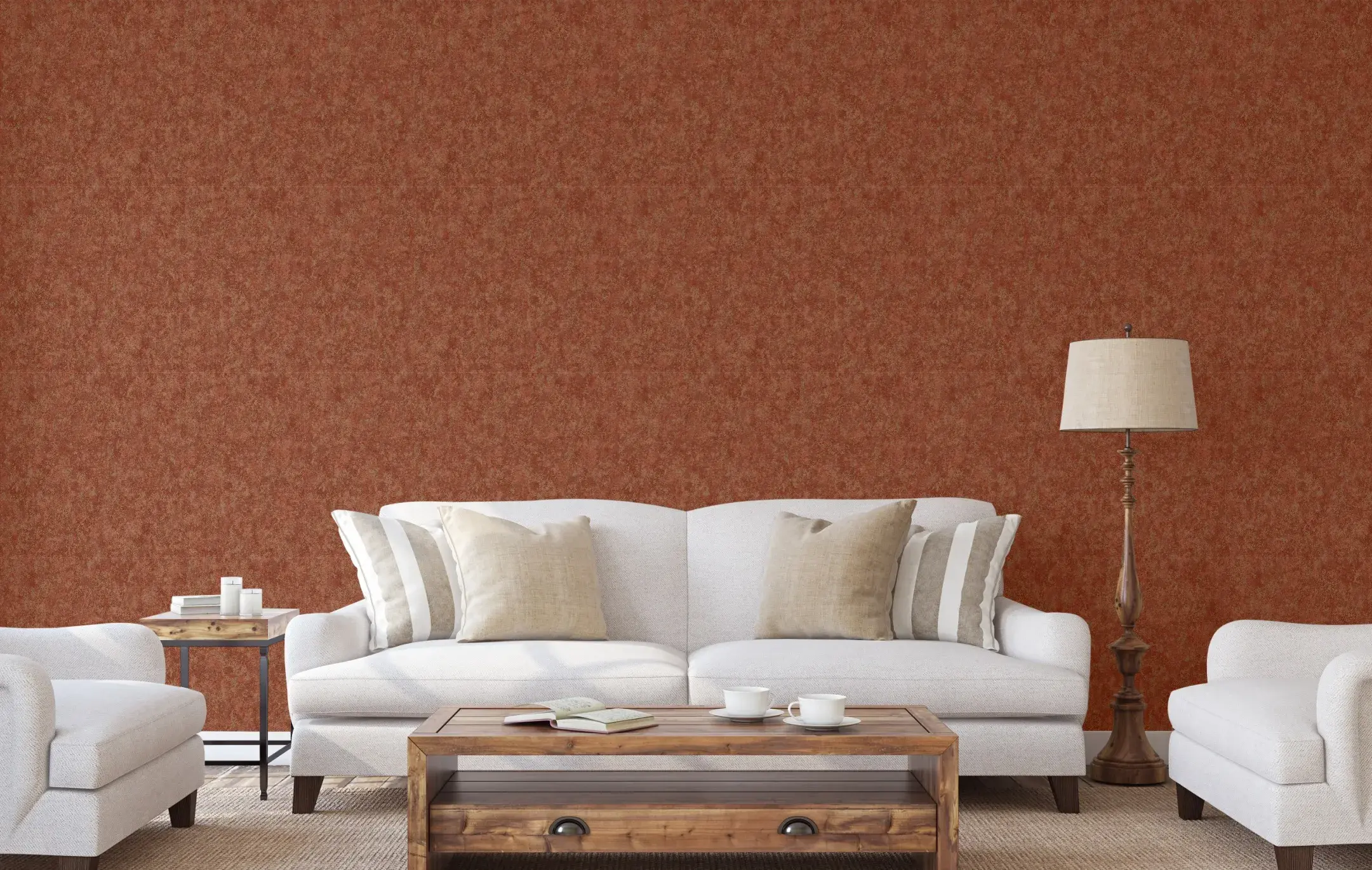 Red Embossed Wallpaper – Metallic Industrial (7817-4)